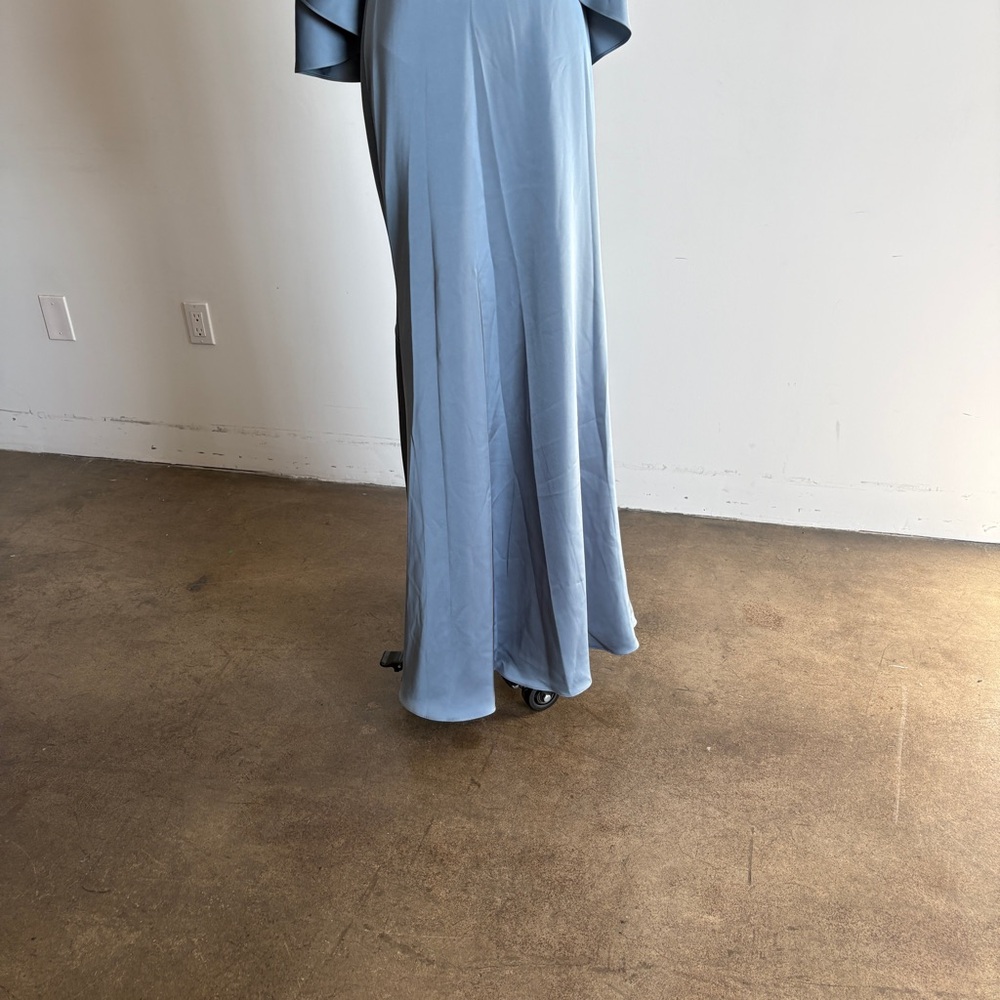 Theia One-Shoulder Slate Blue Evening Gown - Picture 5 of 11